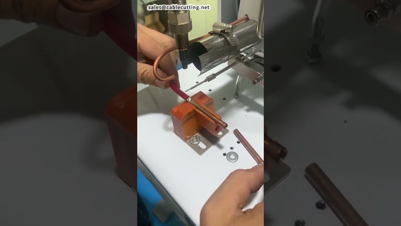 Halvautomatisk lodde maskine til 8AWG silikone ledning til kobberrør #fabrik #maskine