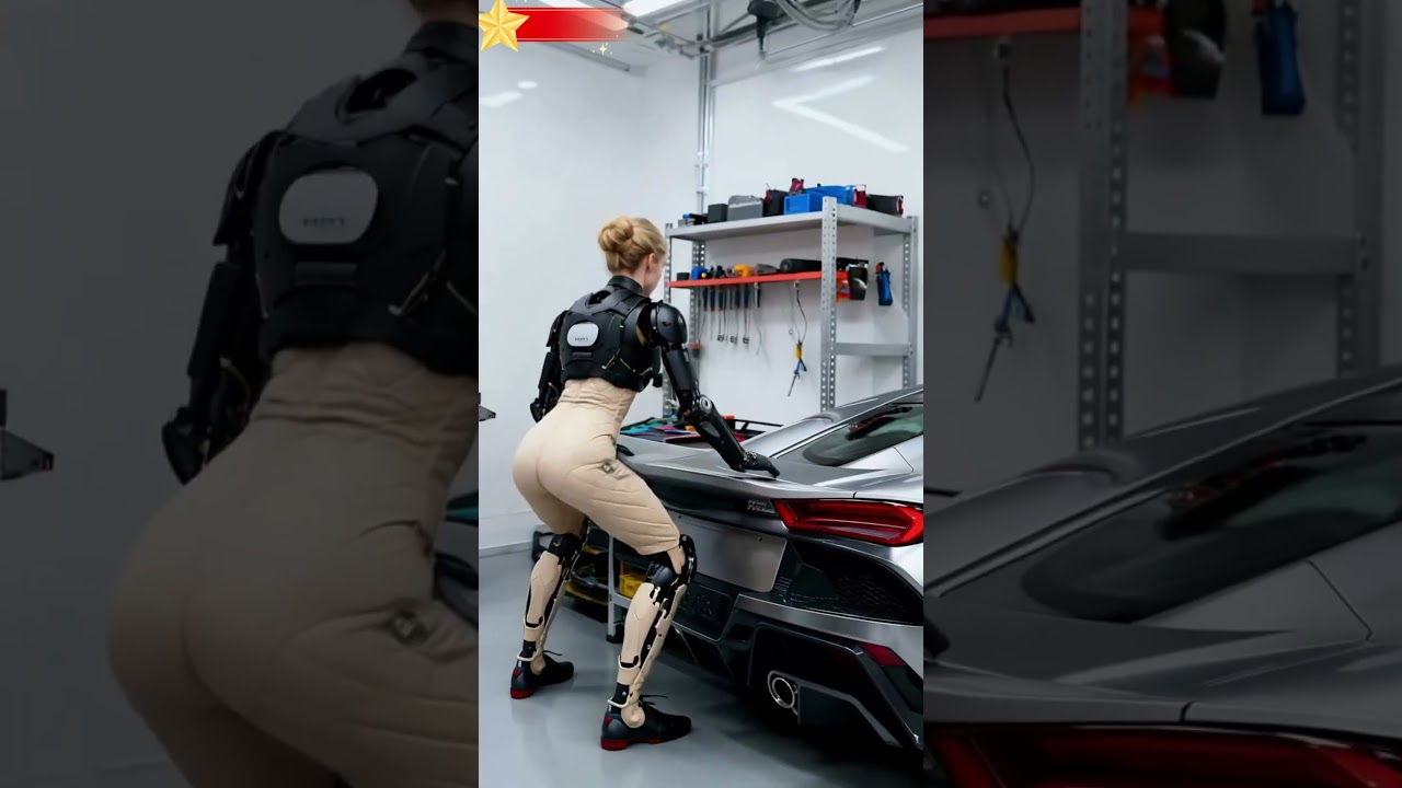 Avanceret android tester en superbil – fremtidens teknologi i aktion #Android #Superbil #Fremtidsteknologi #Robotik #AI