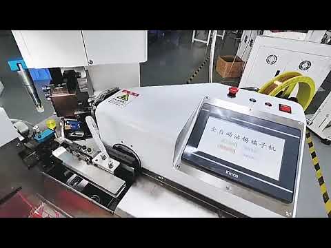 Fuldautomatisk krimp- og fortinningsmaskine til wire-stikben med enkeltsidet presse
