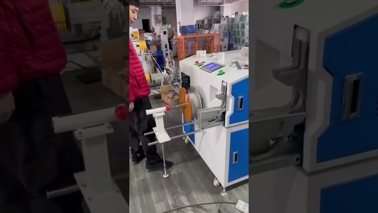 Automatisk måling, skæring og bundtning af kabler og ledninger #fabrik #maskine