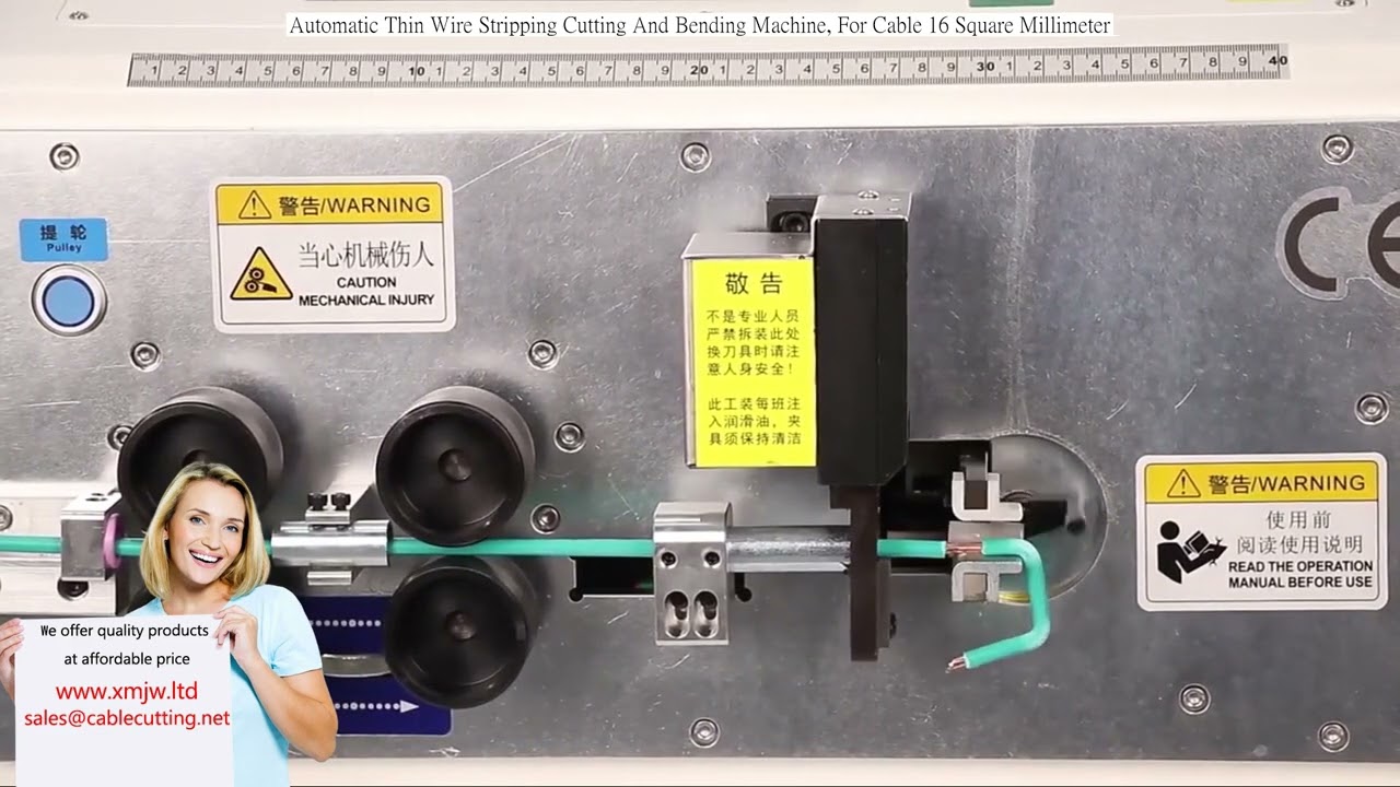 Automatisk maskine til afisolering, skæring og bukning af tynde kabler op til 16 mm²