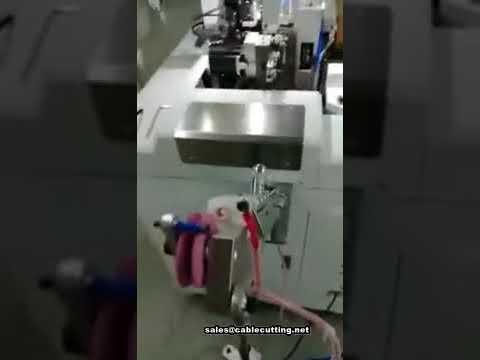 Fuldautomatisk dobbelthoved maskine til skæring, afisolering og krympning af tynde kabler (0-38 mm)