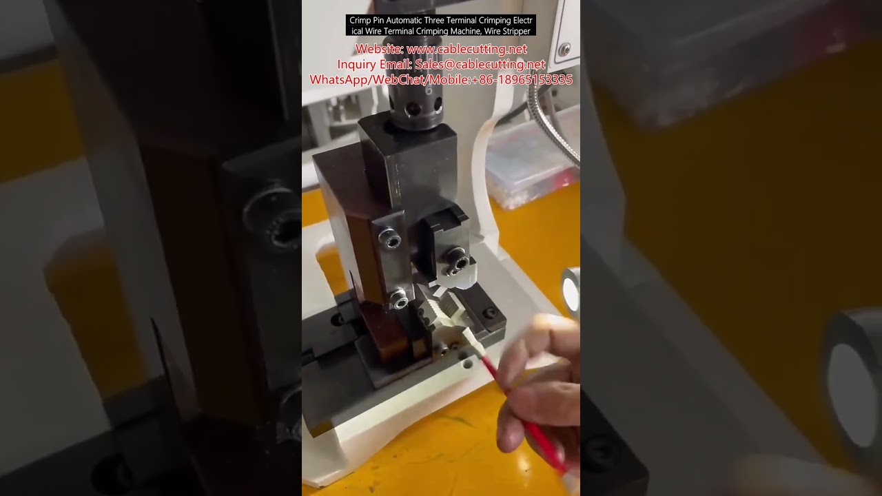 Automatisk tre-terminal krympemaskine til ledninger - med wire stripper | Højvolumen produktion
