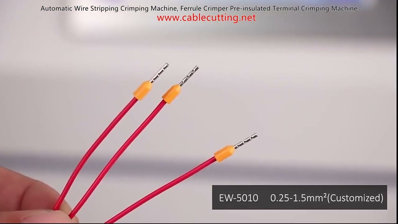 Automatisk ledningsafisolerings- og krympemaskine - Ferrulekrymper til preisolerede terminaler