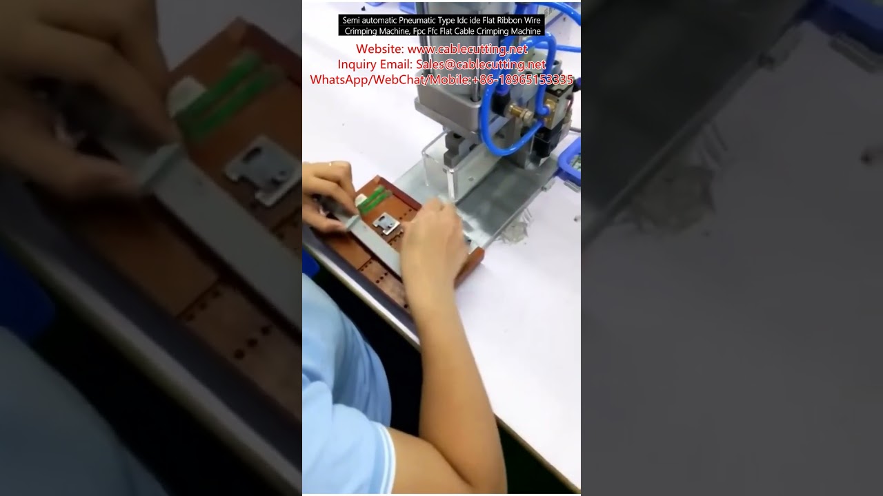Semi-automatisk pneumatisk IDC/IDE flad båndkabel krympemaskine til FPC/FFC kabler