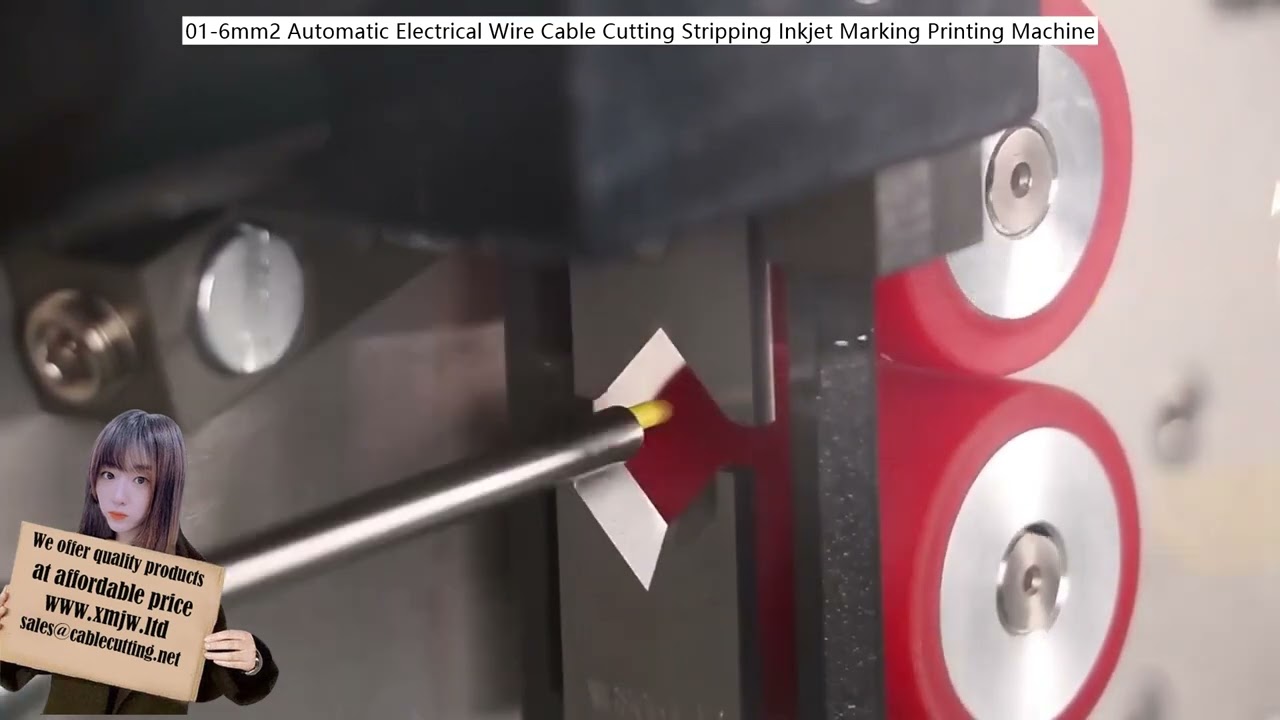 Automatisk 6mm2 El-kabel Skære- og Afisoleringsmaskine med Inkjet-mærkning