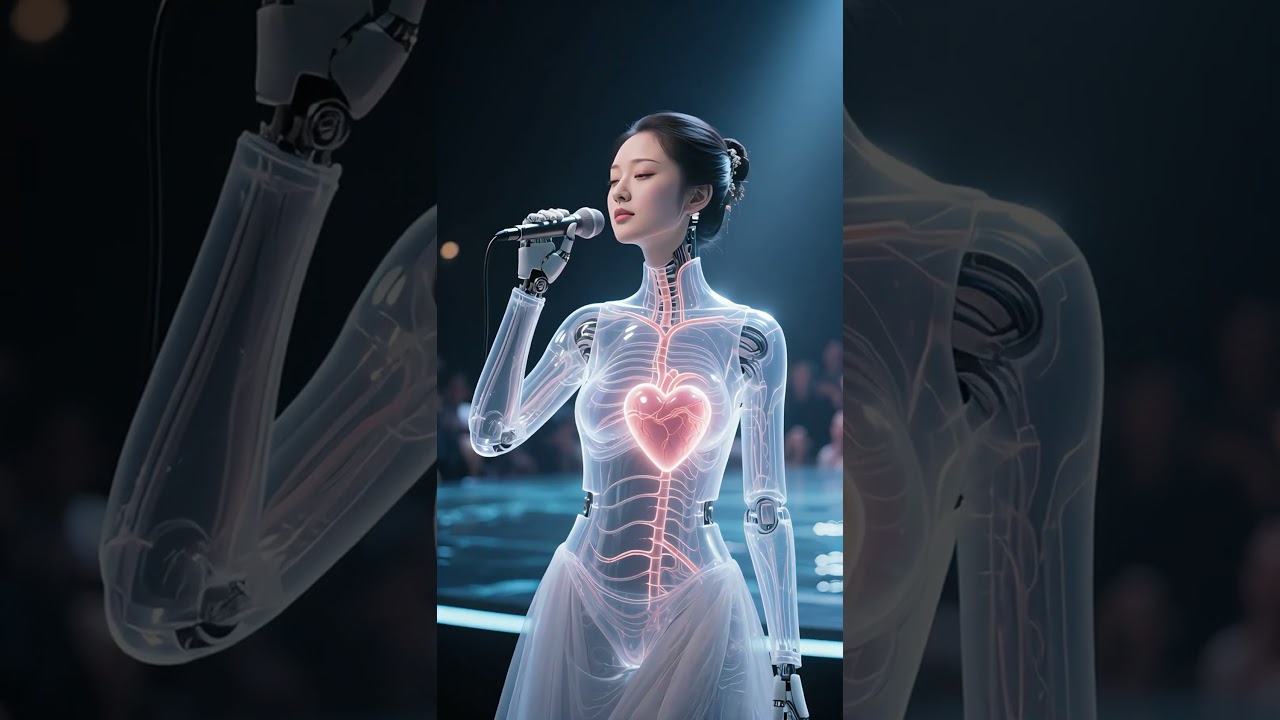 Æterisk og melodisk sang med AI-robot. #robot #musik #ai