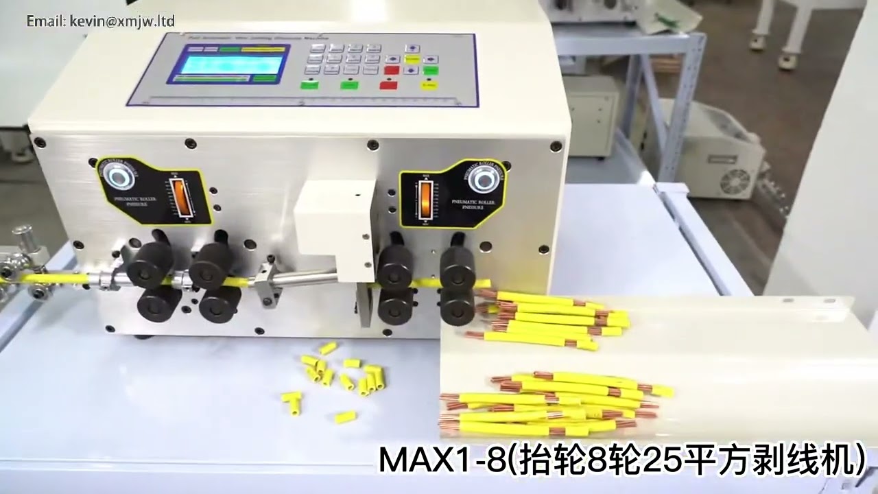 SWT508MAX: Automatisk kabelafisolerings- og skæremaskine (0,2-25mm², 8 hjul) - Justerbar og præcis
