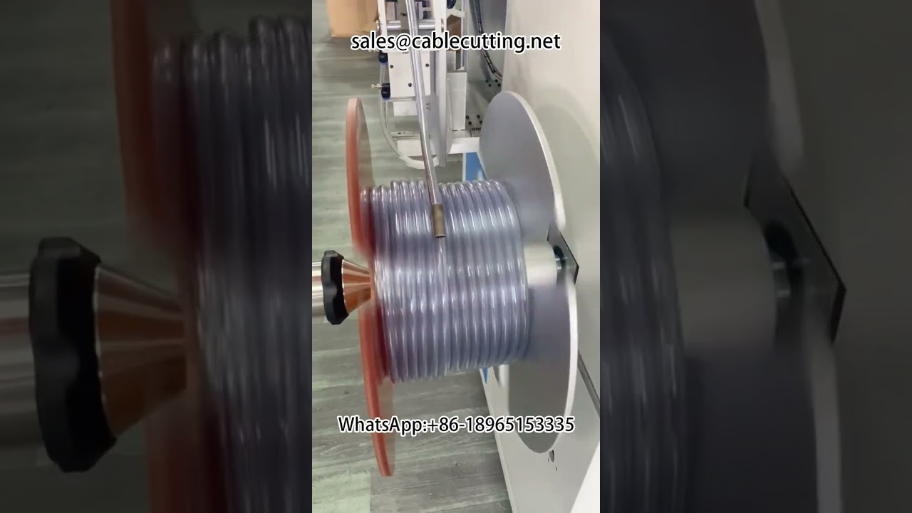 Automatisk PVC-slange & PE-rør Opspolingsmaskine med Præcis Meter Tælling #PVC #PE #Rewinder #WireWinding