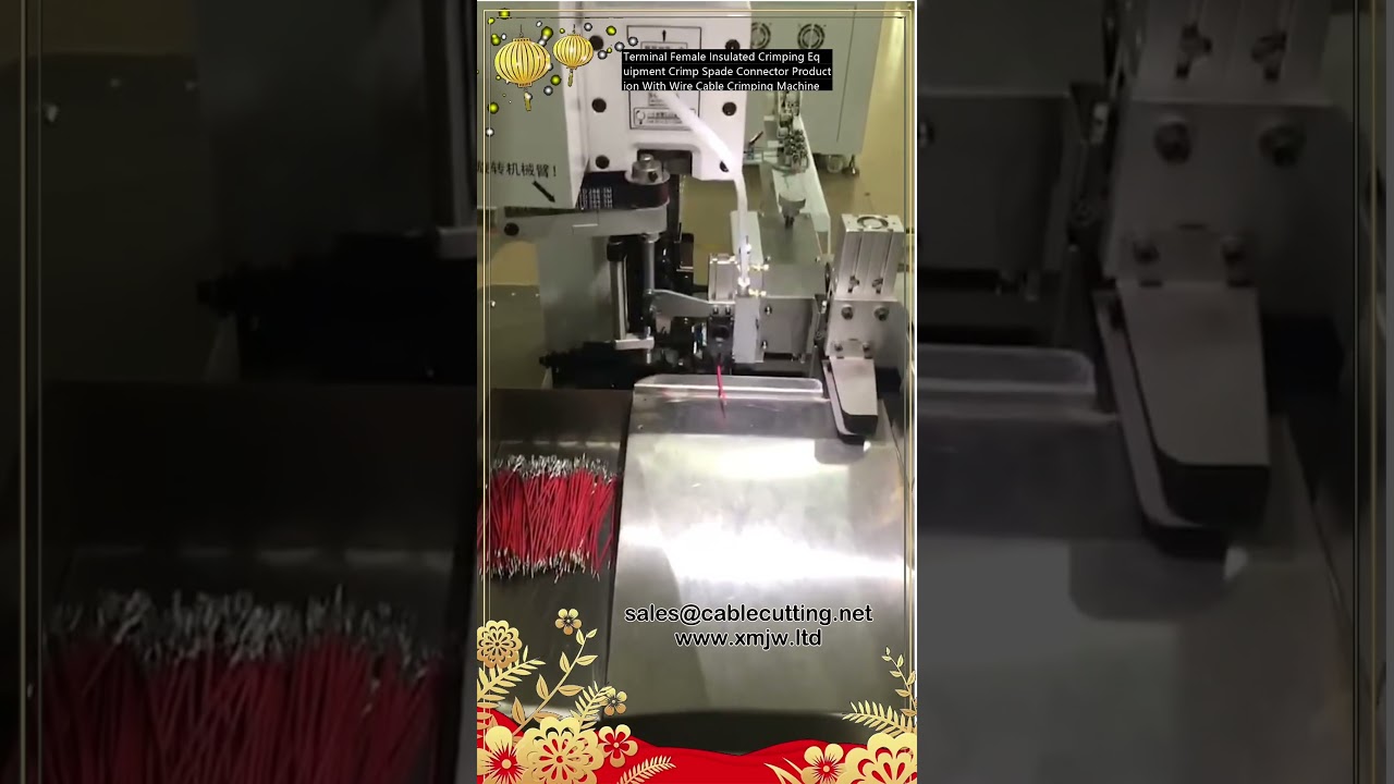 Automatisk krympemaskine til isolerede hunspadekoblinger - produktion med ledningskabel