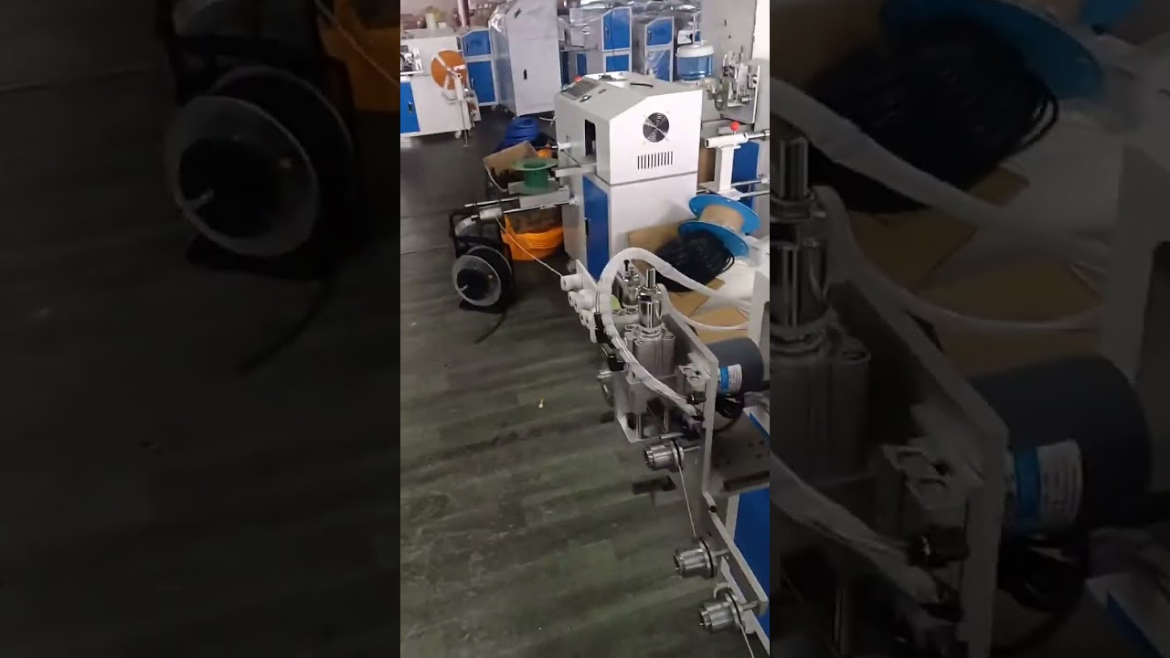 Gulvstående automatisk sorterings-, skærings- og spolemaskine til koaksiale RF-kabler #fabrik
