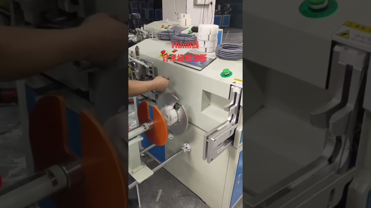 Automatisk kabelmaskine til måling, afrulning, skæring, opspoling og binding med afruller #fabrik