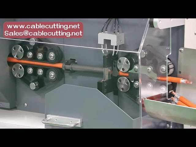 Fuldautomatisk kabel skære- og afisoleringsmaskine til koaksialkabel