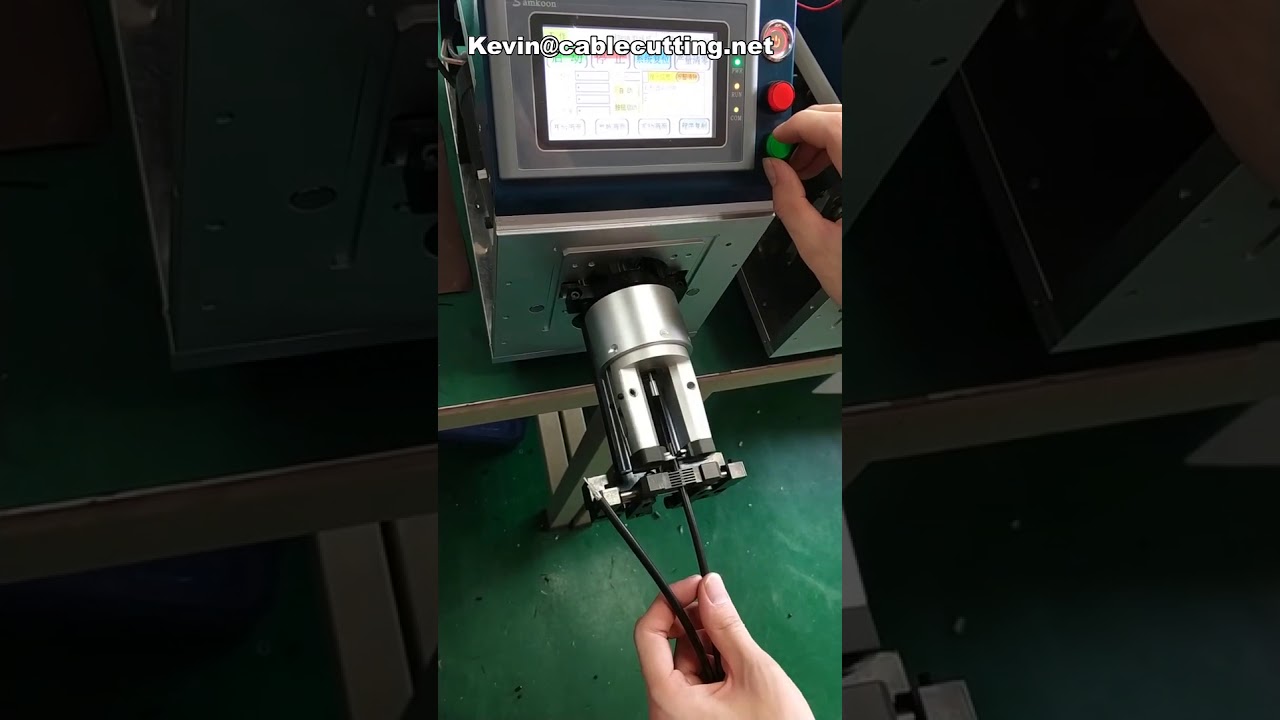 Halvautomatisk koaksial tyk kabel afisoleringsmaskine til salg