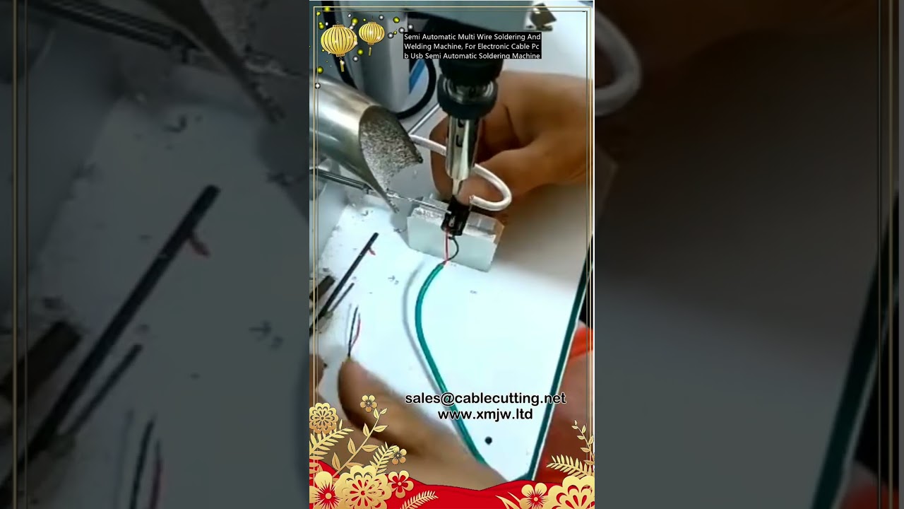 Halvautomatisk flertrådslodde- og sveisemaskine til elektroniske kabler, PCB og USB