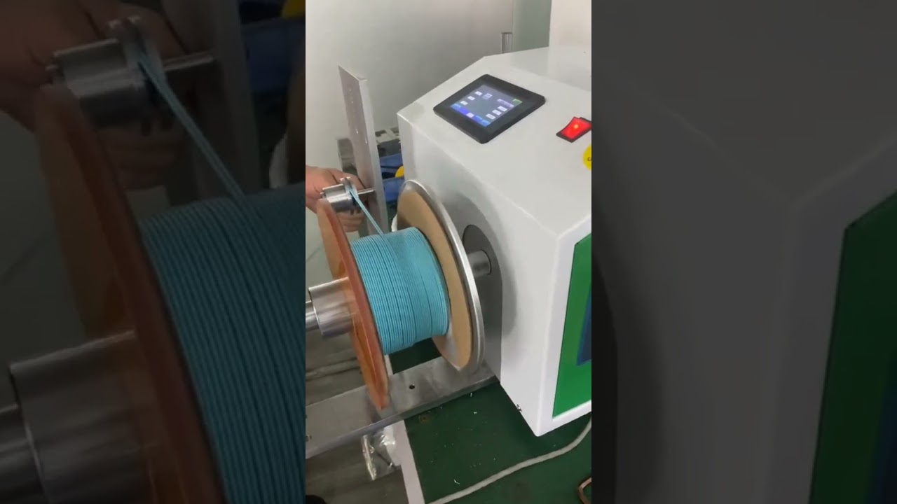 Automatisk sorterings- og oprullemaskine til fiberoptiske kabler #fabrik #maskine